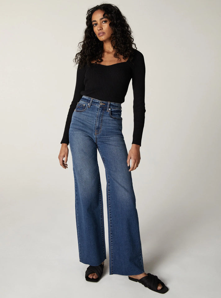 Noemi Full Length Wide Leg Jeans - Pasadena