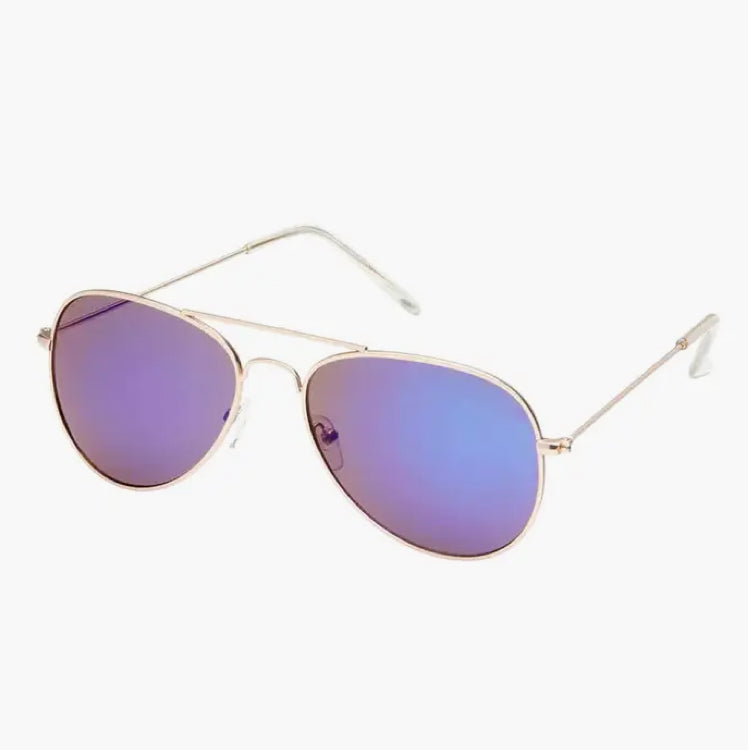 Gold Aviator Sunglasses - Purple