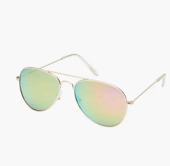 Gold Aviator Sunglasses - Green