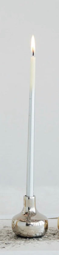 Metal Taper Candle Holder - Silver