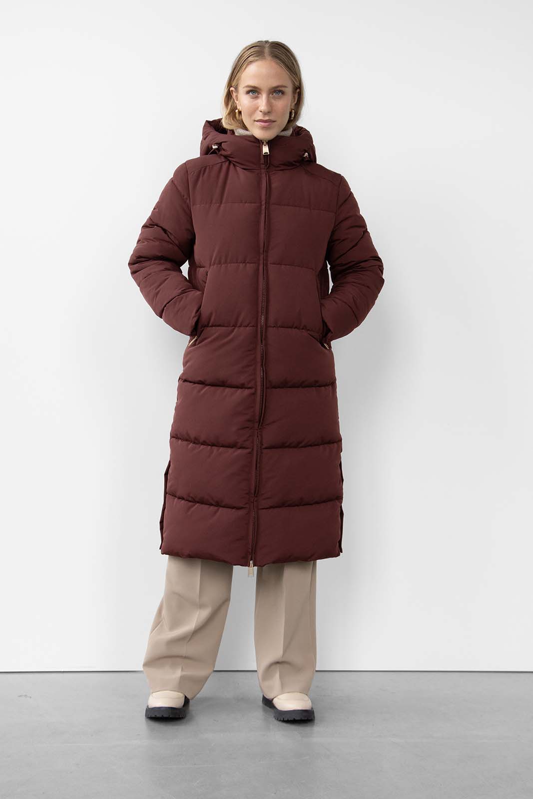 Glorian Long Puffer Coat - Decadent Chocolate