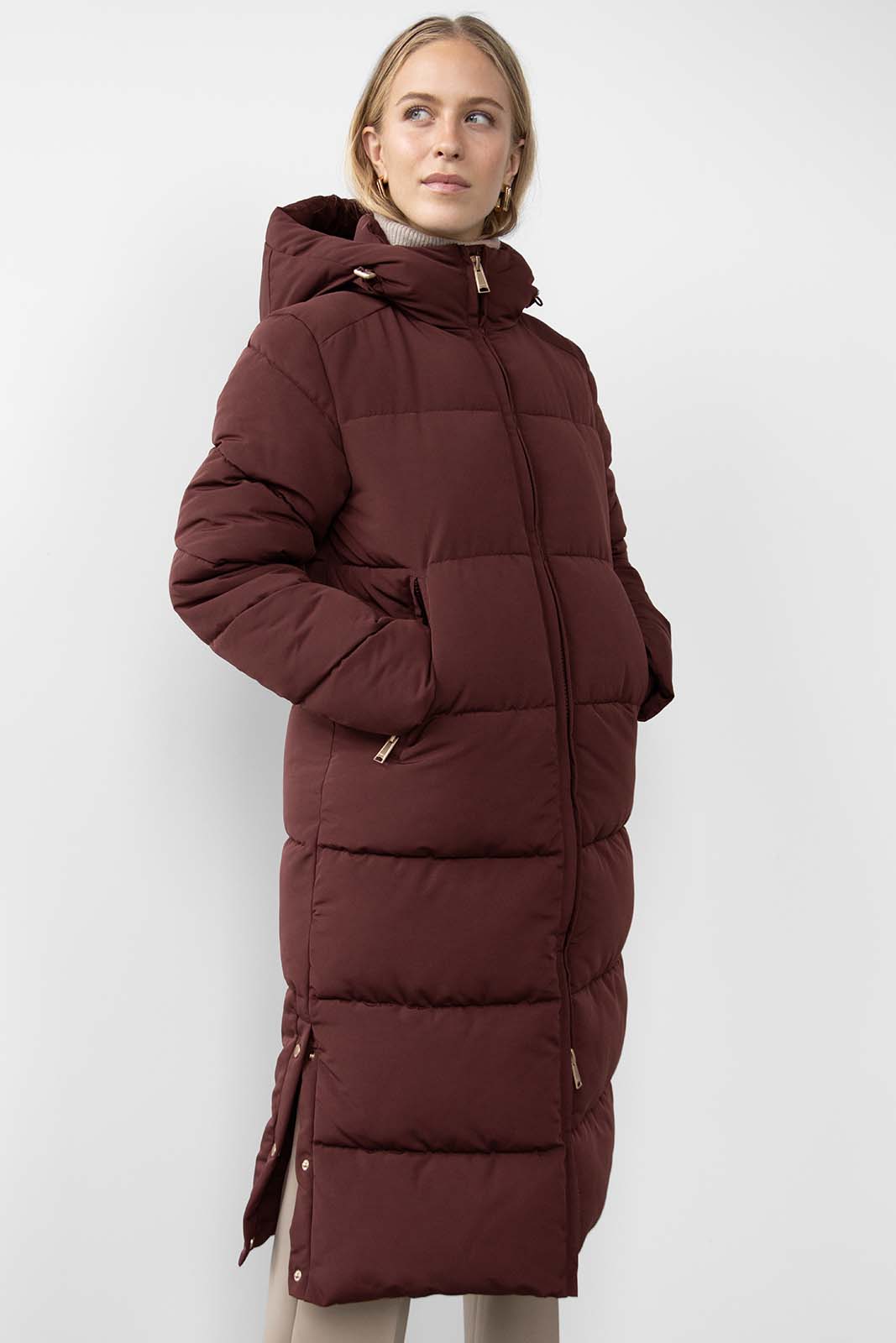 Glorian Long Puffer Coat - Decadent Chocolate
