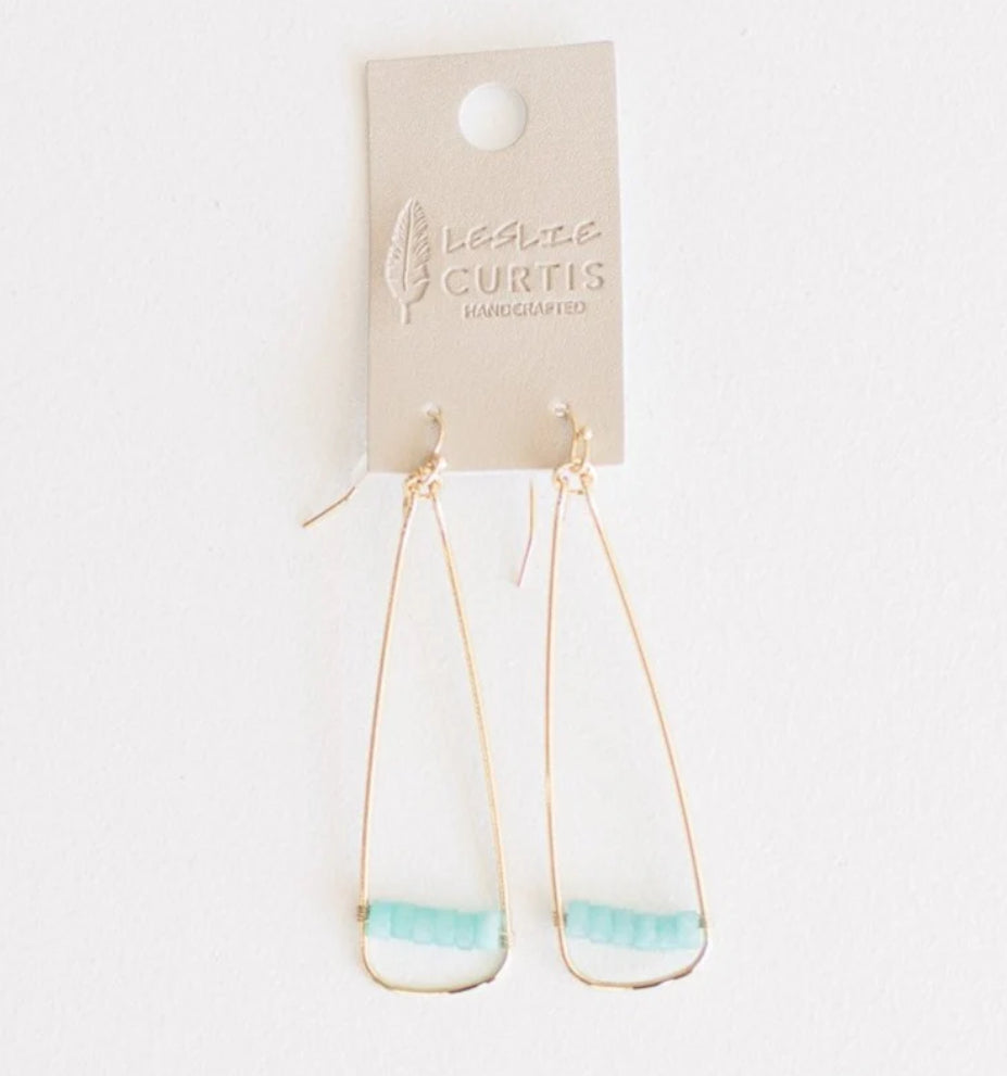 Katie Gold Earrings with Glass Beads