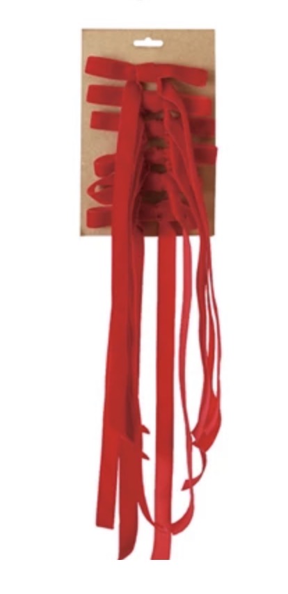 Velvet Clip-on Bows - Red