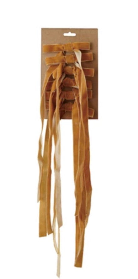 Velvet Clip-on Bows - Gold