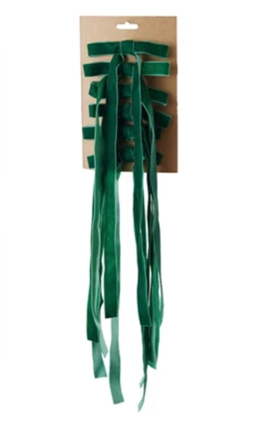 Velvet Clip-on Bows - Green