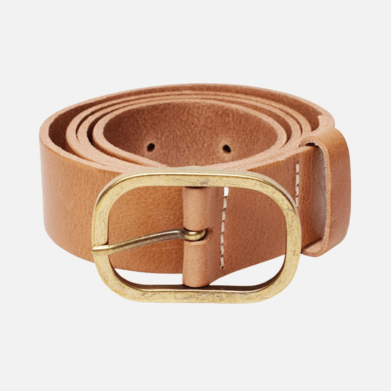 Marin Gold Oval Buckle Leather Belt - Camel Bailey Road Marin Gold Oval Buckle Leather Belt - Camel Bailey Road