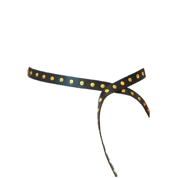 Soraya Gold Circle Buckle Studded Leather Belt - Grey (Copy)