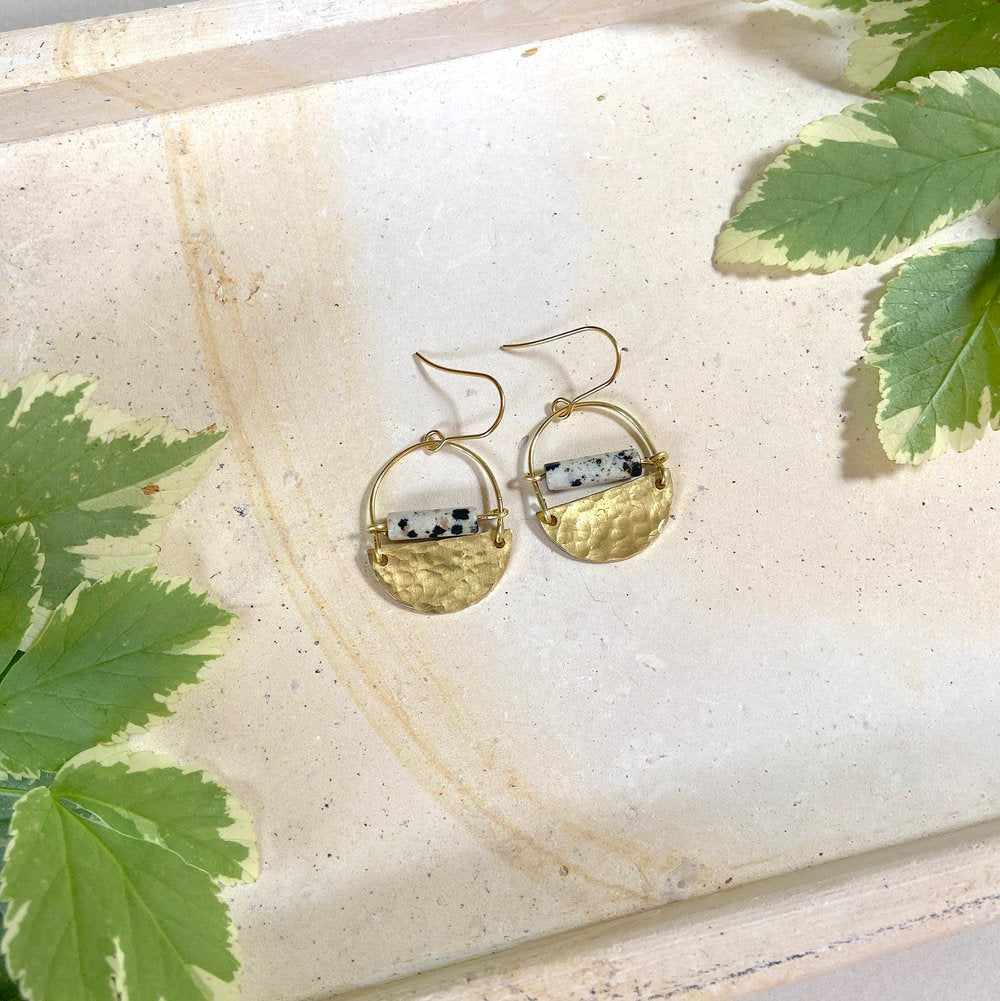 Mini Drop Earrings - Dalmatian Jasper
