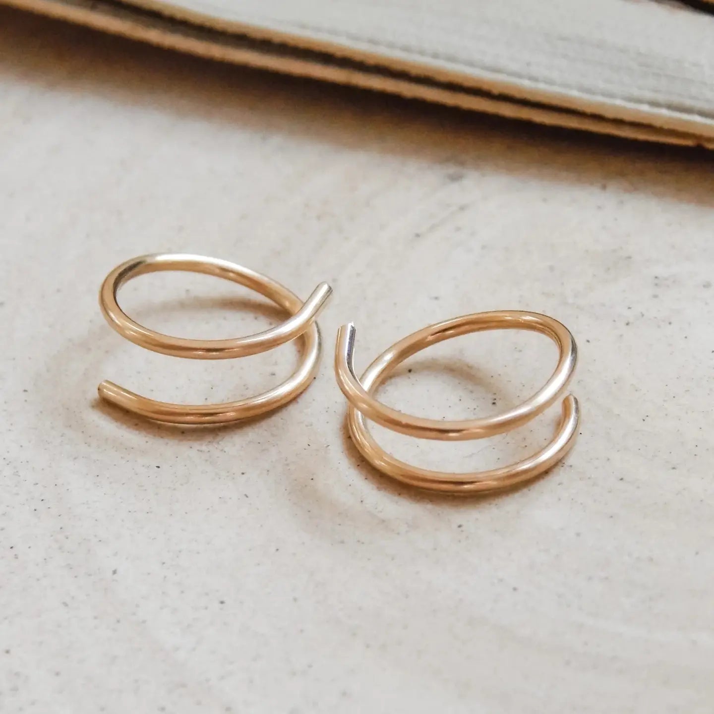 Twist-In Double Huggie Hoop Earrings - Gold