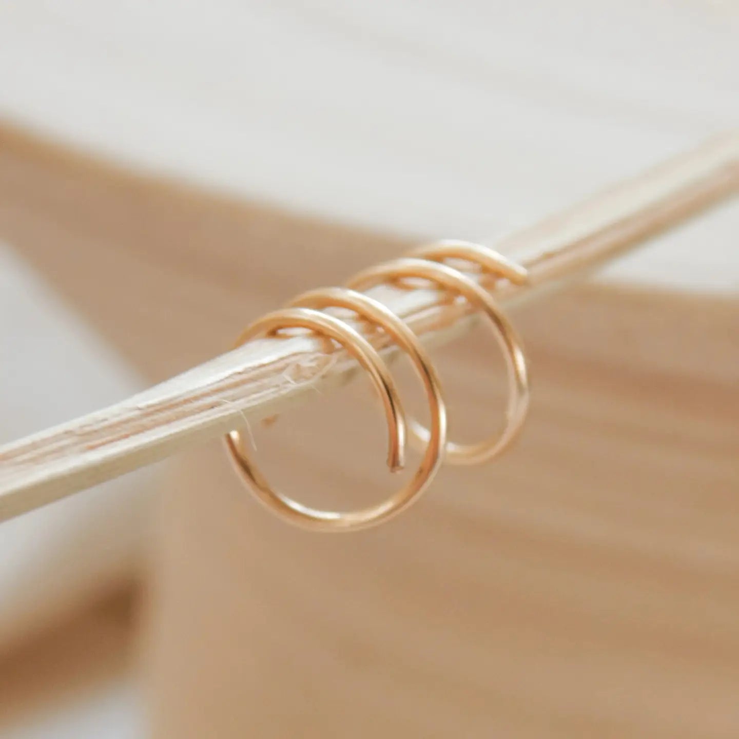 Twist-In Double Huggie Hoop Earrings - Gold