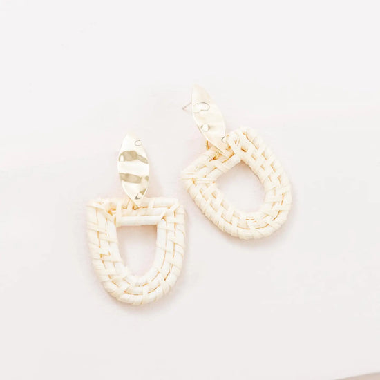 Gold & Wicker Drop Earrings