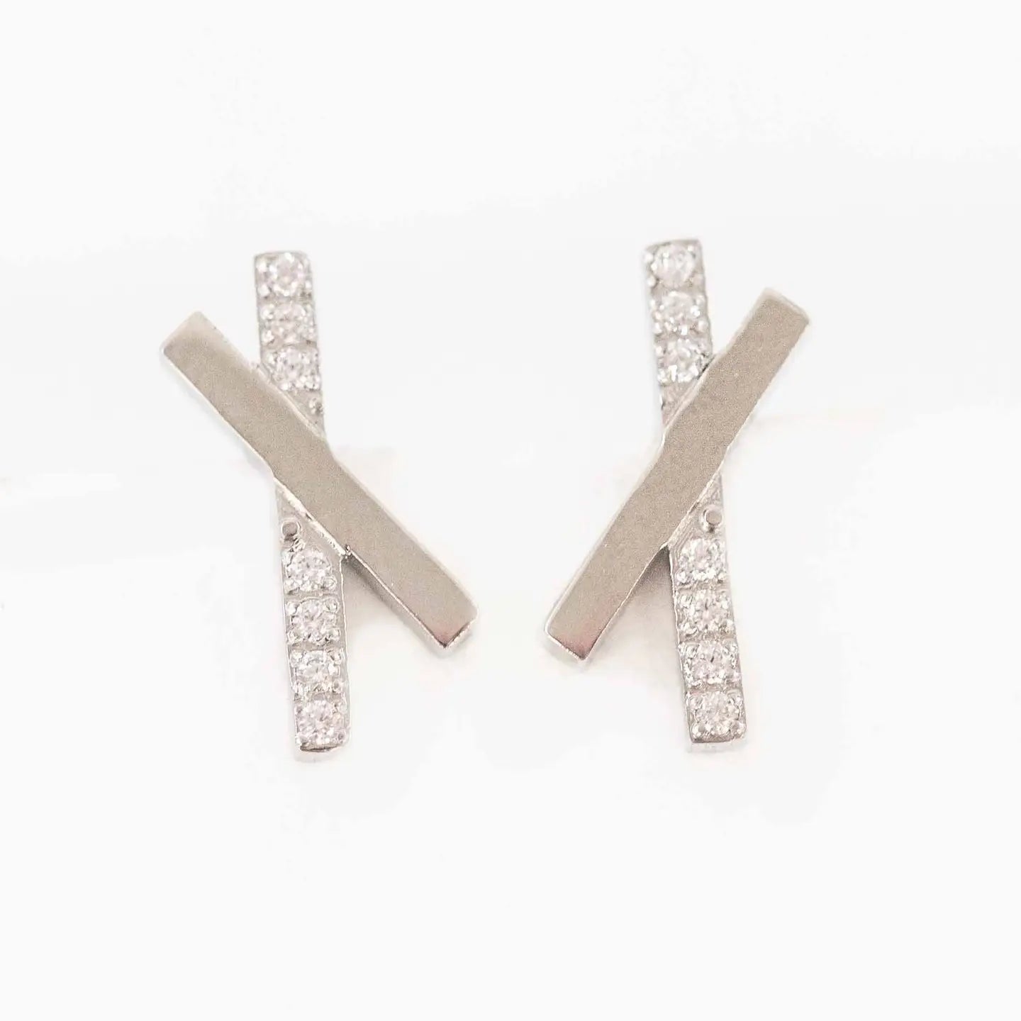 Crossroads Stud Earrings - Silver