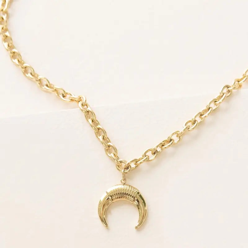 Wild West Double Horn Necklace - Gold