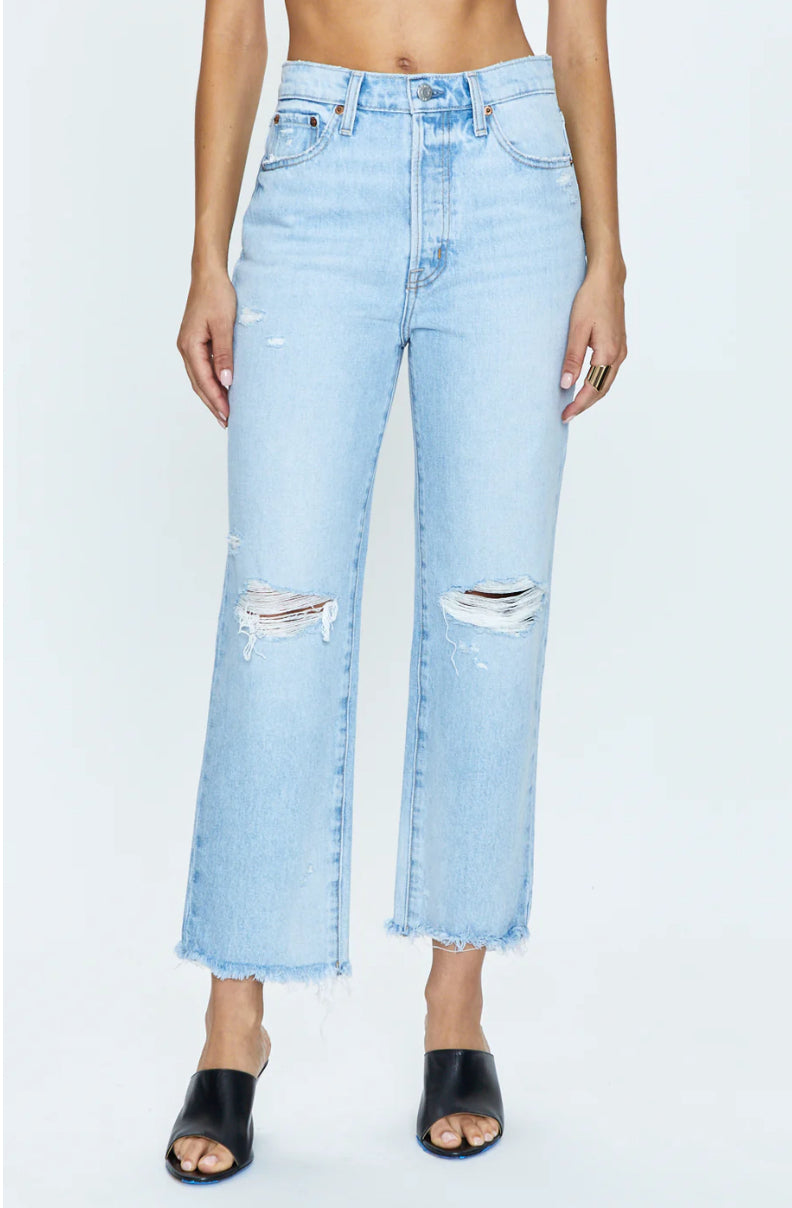 Cassie Cropped Jeans - Daytrip Distressed