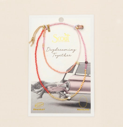 Scout Mixed Media Wrap - Rhodochrosite & Gold