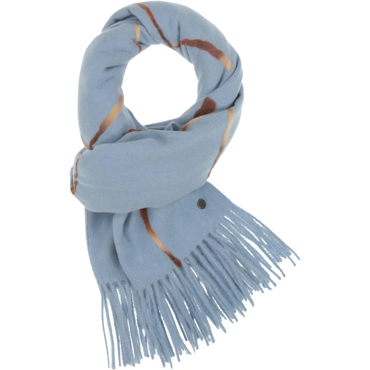 Needle Punch Grid Wrap Scarf - Blue