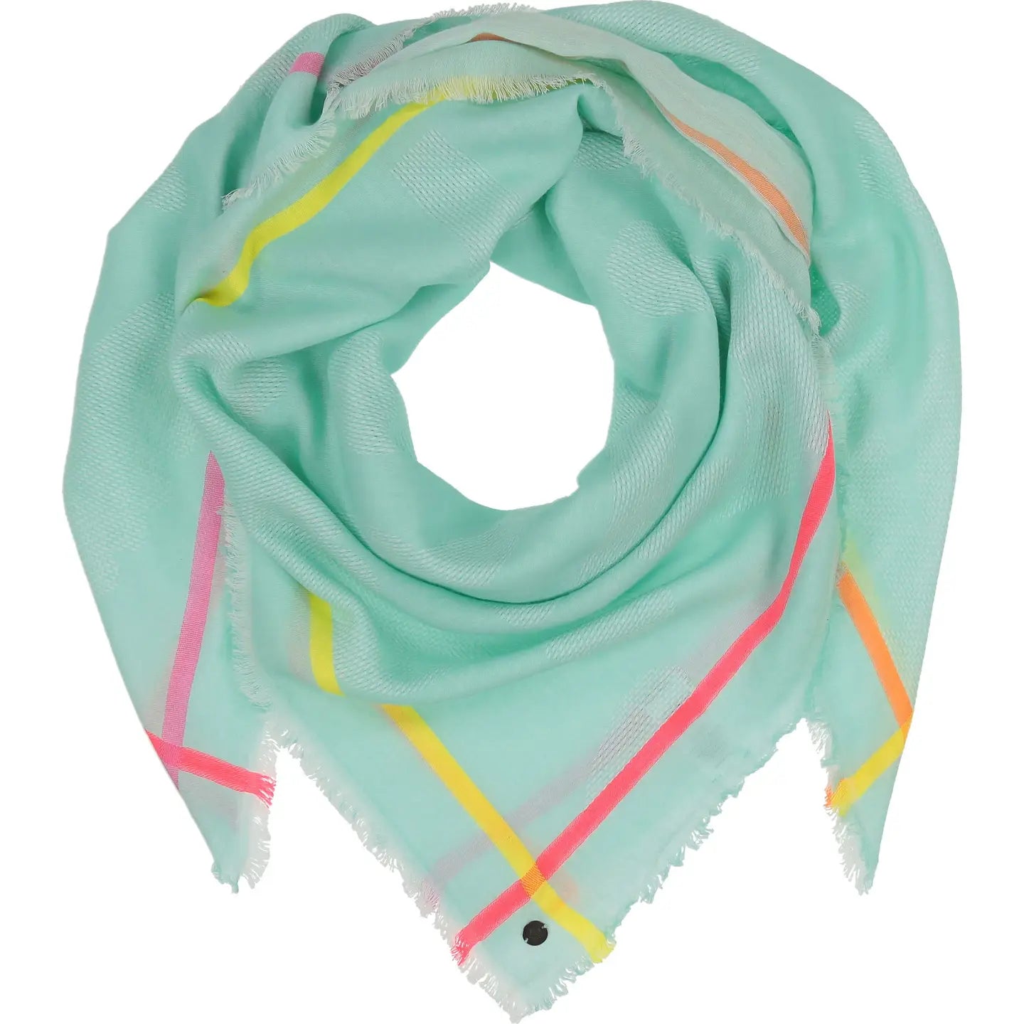 Panama Bordered Oversized Scarf - Mint