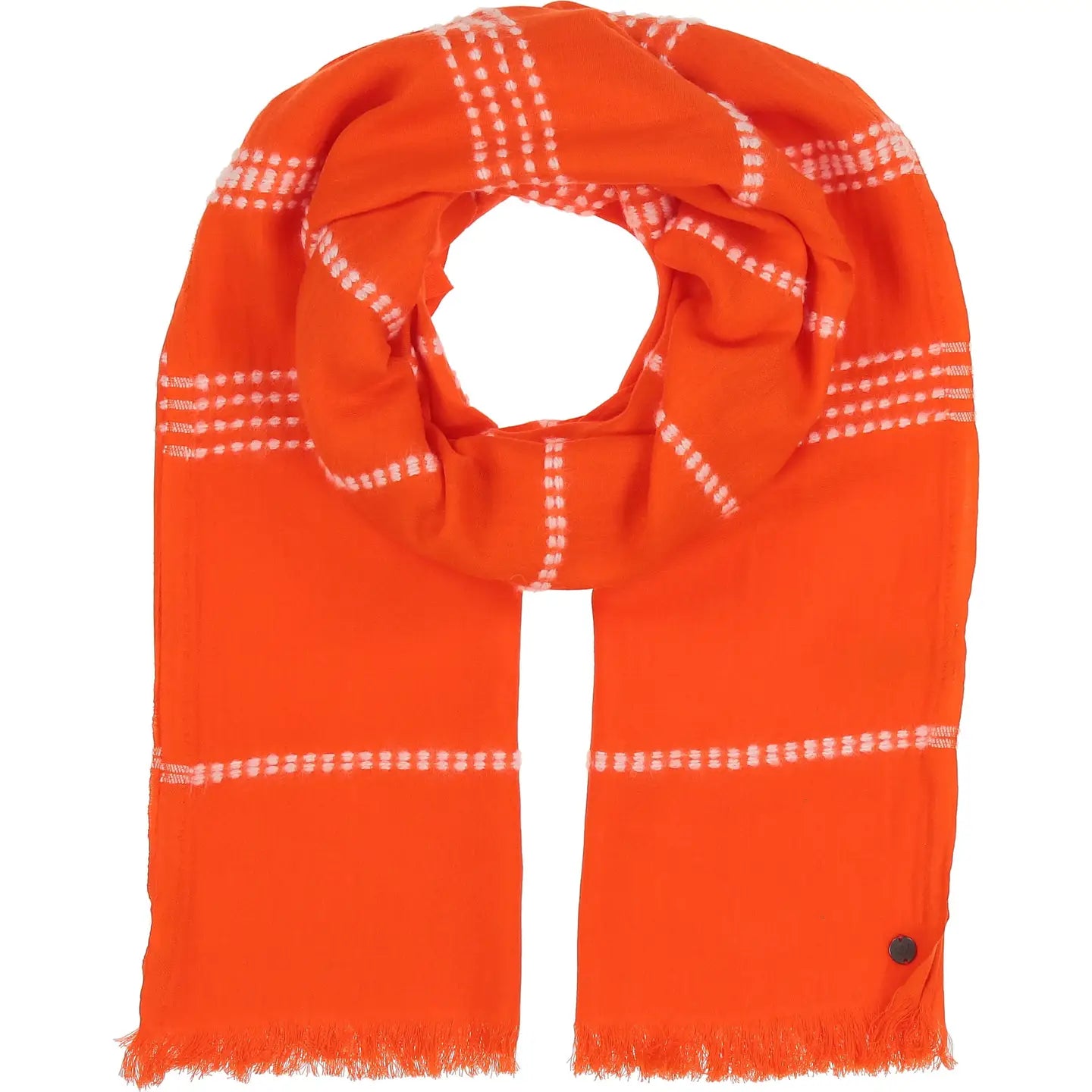 Pick Stitch Stripe Scarf - Orange