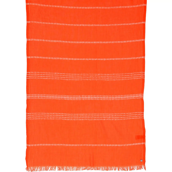 Pick Stitch Stripe Scarf - Orange