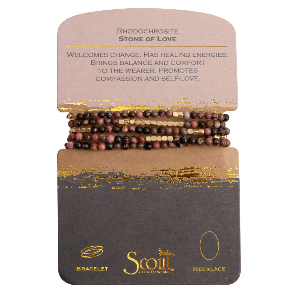 Scout Wrap - Rhodochrosite & Gold