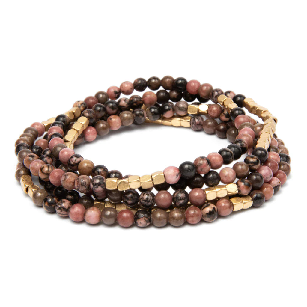 Scout Wrap - Rhodochrosite & Gold