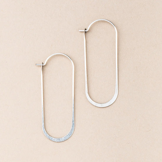 Cosmic Oval Hoop Earrings - Silver