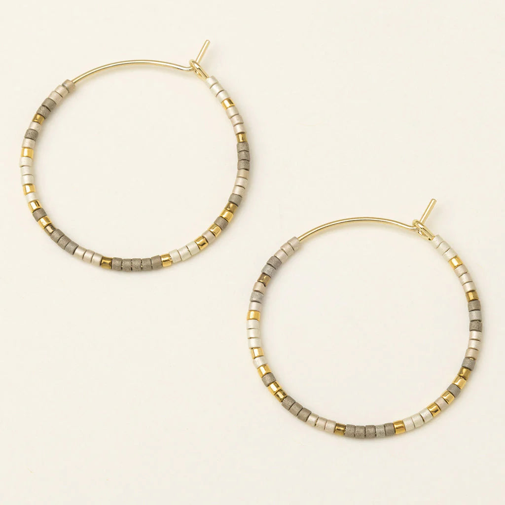 Chromacolor Miyuki Small Hoop Earrings - Dark Multi/Gold