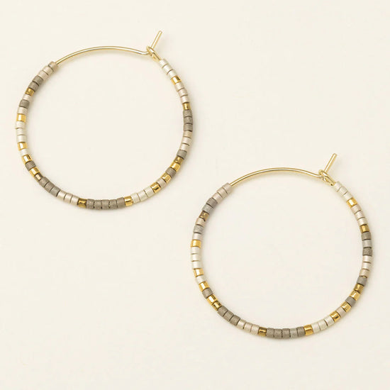 Chromacolor Miyuki Small Hoop Earrings - Dark Multi/Gold