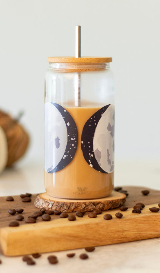 Moon Phases Glass Coffee Cup