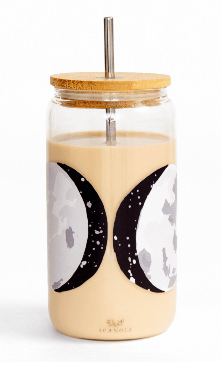 Moon Phases Glass Coffee Cup