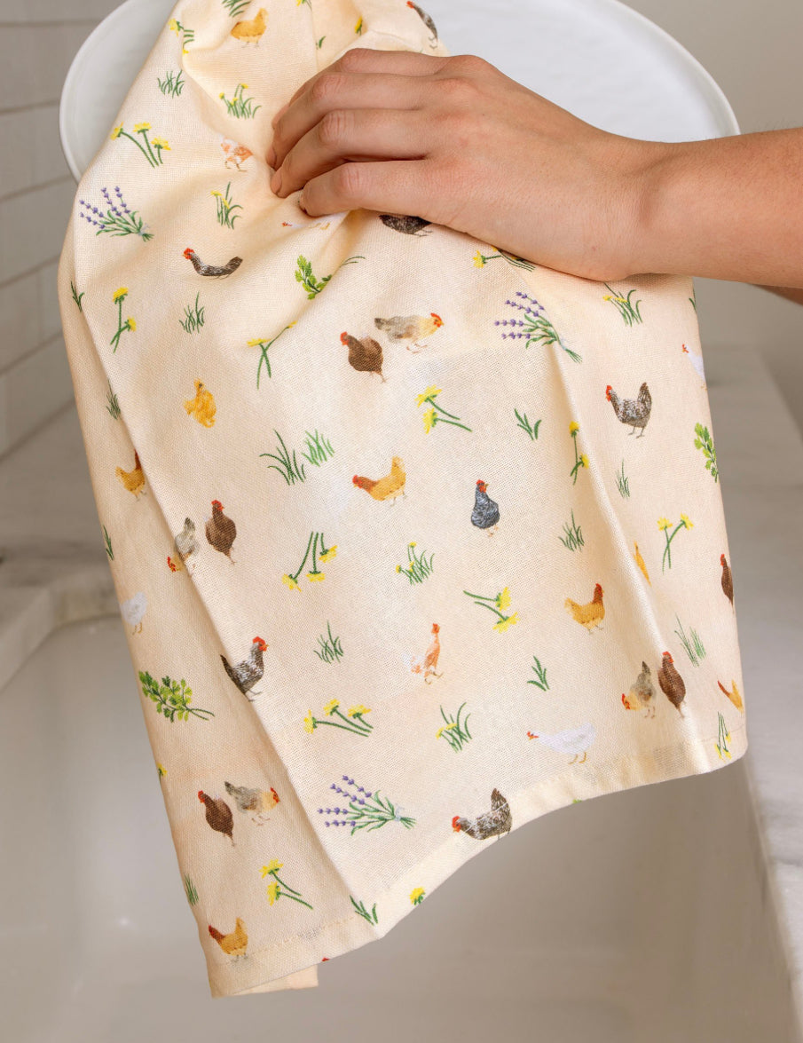 Chicken Meadows Tea Towel