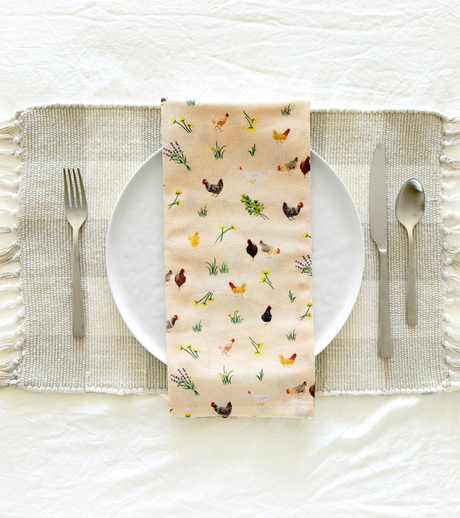 Chicken Meadows Tea Towel