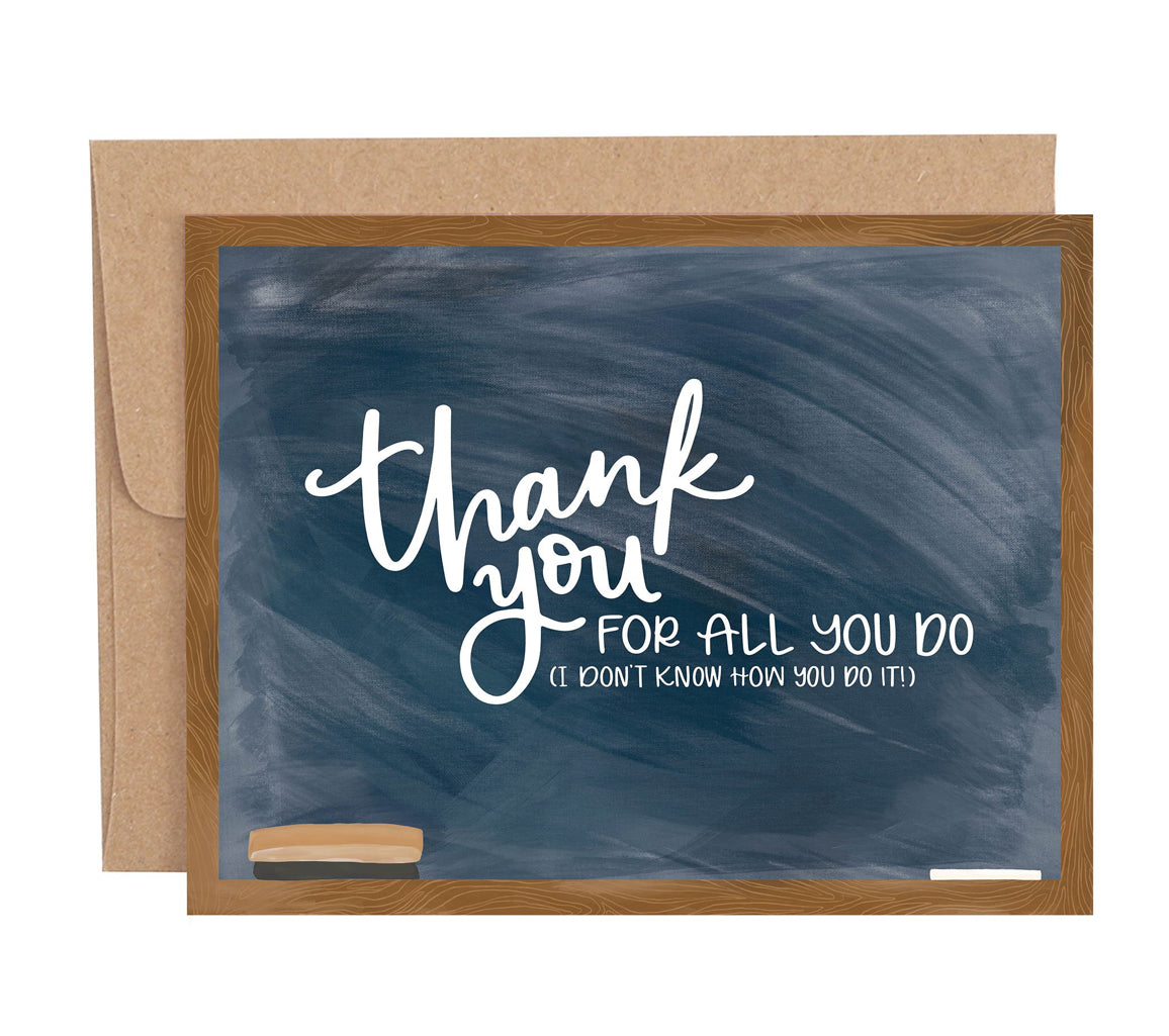 Chalkboard Teacher Appreciation Greeting Card