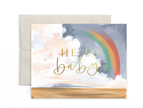 Hello Baby Rainbow Greeting Card