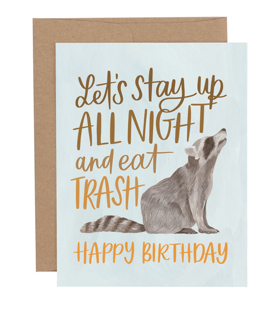 Birthday Racoon Greeting Card