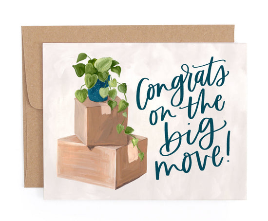 Congrats Moving Boxes Greeting Card