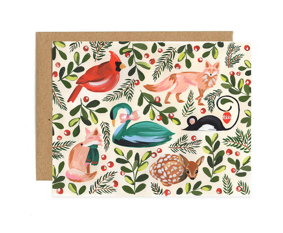 Holiday Animals Greeting Card