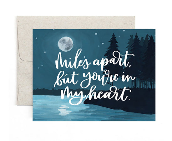 Miles Apart Moon Greeting Card