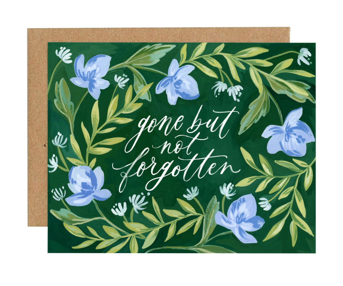 Blue Floral Sympathy Greeting Card