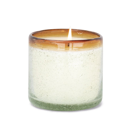 La Playa Bubble Glass Candle with Amber Rim - Orange Blossom