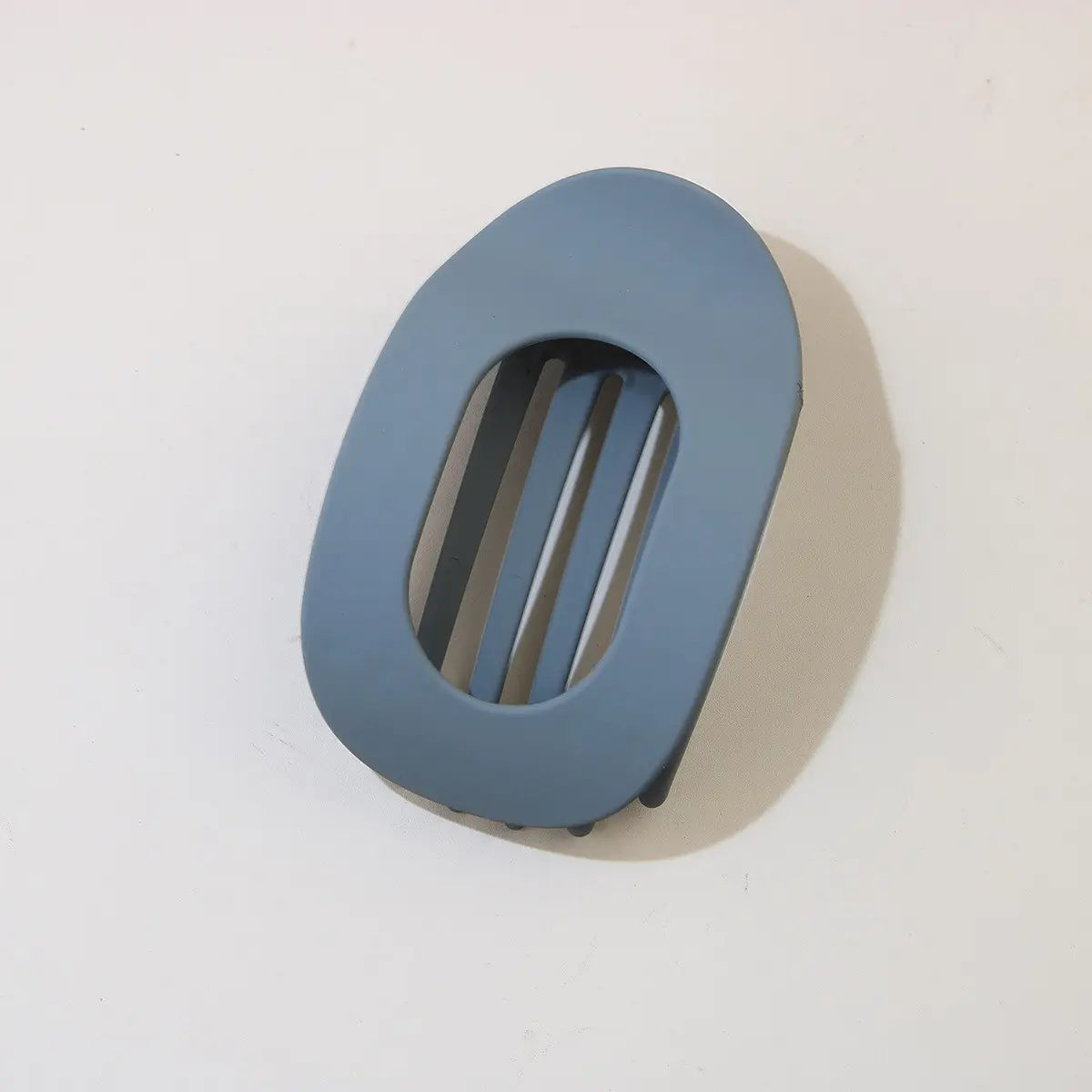Flat Oval Hair Clip - Blue Grey
