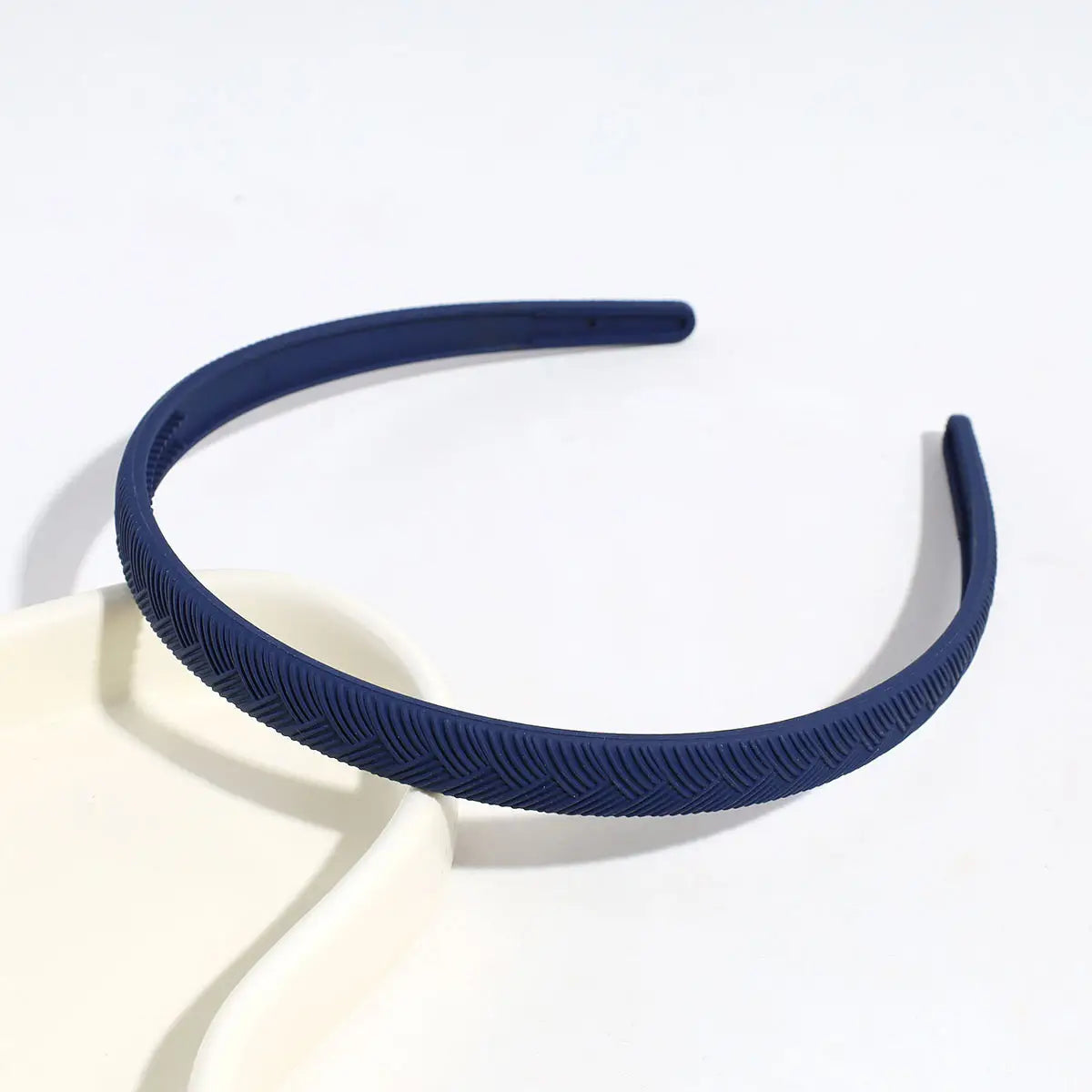 Simple Solid Color Thin Twill Headband - Navy