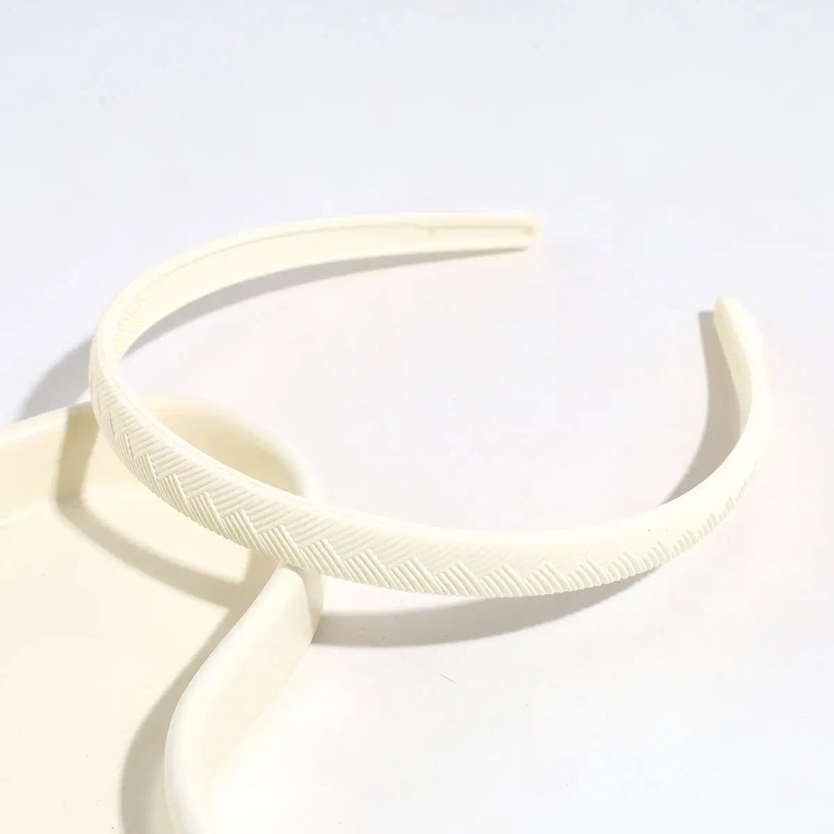 Simple Solid Color Thin Twill Headband - Beige