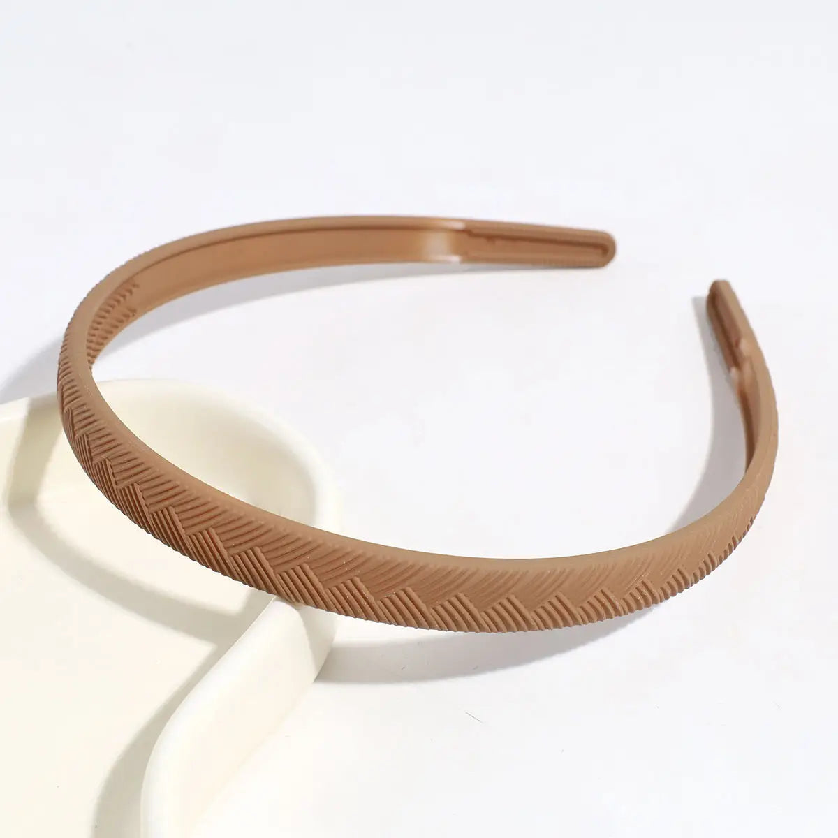 Simple Solid Color Thin Twill Headband - Coffee