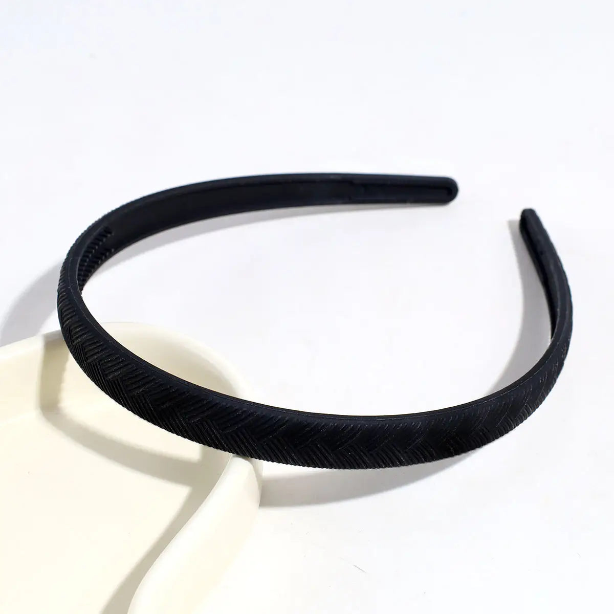 Simple Solid Color Thin Twill Headband - Black