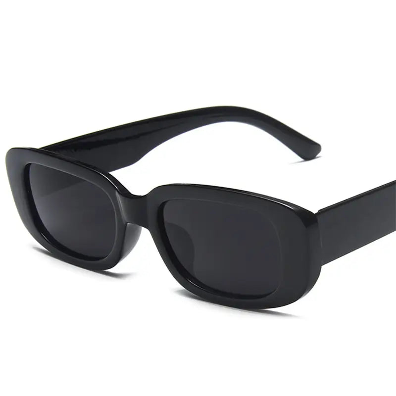Trendy Small Square Sunglasses - Black Grey