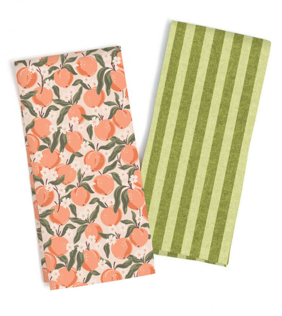 Peaches Tea Towels - Set of 2