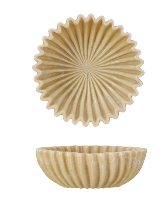 Pleated Decorative Resin Bowl