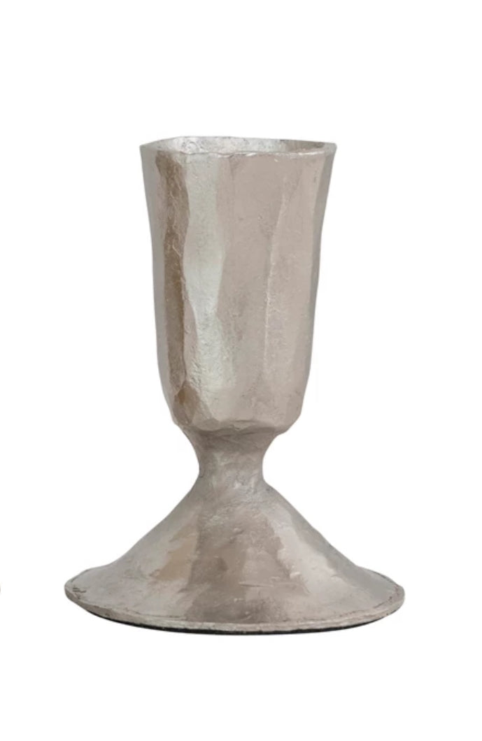 Metal Taper Candle Holder - Silver